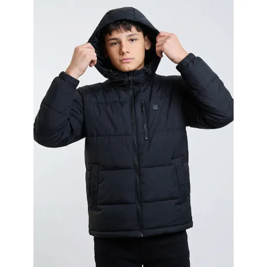 Parka Juvenil Con Gorro Snowy Pop Negro Maui