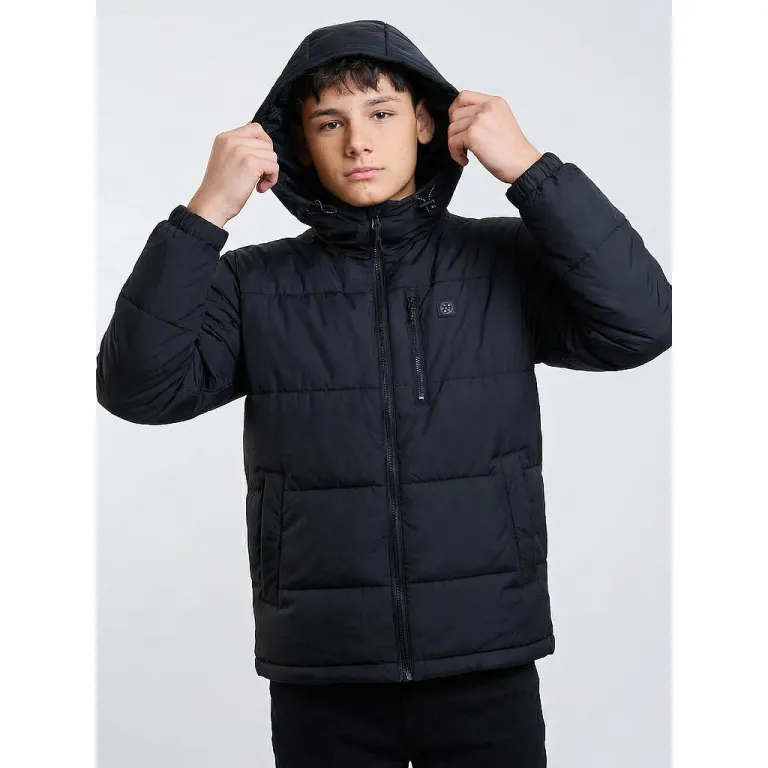 Parka Juvenil Con Gorro Snowy Pop Negro Maui