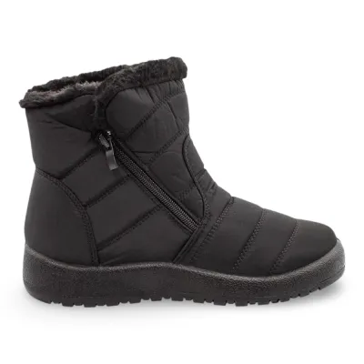 Botín Mujer Acolchado Zip Pelo Interior Negro New Walk