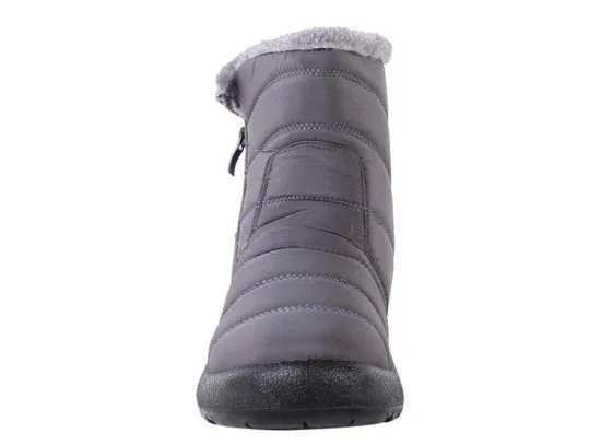 Botín Mujer Acolchado Zip Pelo Interior Gris New Walk - Imagen 3