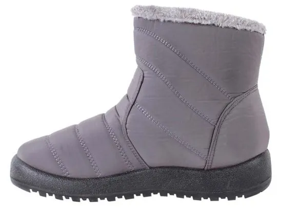 Botín Mujer Acolchado Zip Pelo Interior Gris New Walk - Imagen 4