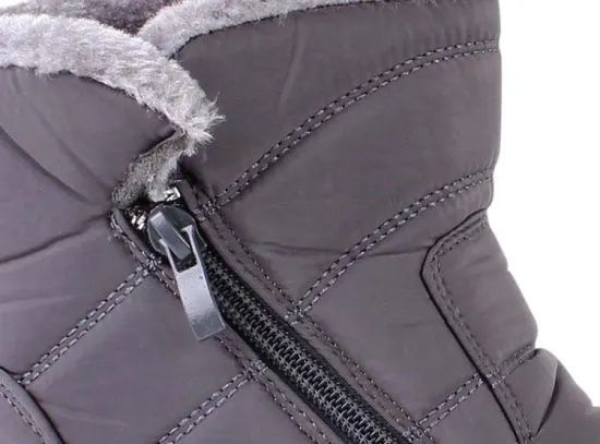 Botín Mujer Acolchado Zip Pelo Interior Gris New Walk - Imagen 5
