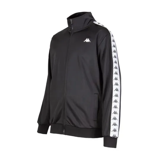 Poleron Full Zipper Hombre Black White Black Kappa - Imagen 2