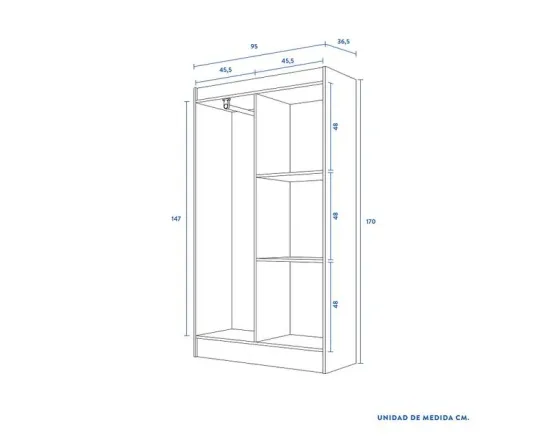 CLOSET BAGUA 4 PUERTAS BLANCO CIC - Imagen 5