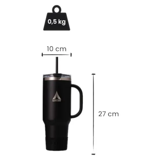 Vaso Termico Frio Y Caliente 1200 Mug Lukout Travel Crema - Imagen 4