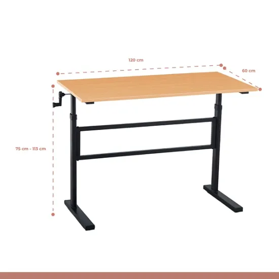 ESCRITORIO DE TRABAJO CON ALTURA REGULABLE STANDING DESK OAK KLIK - Imagen 2