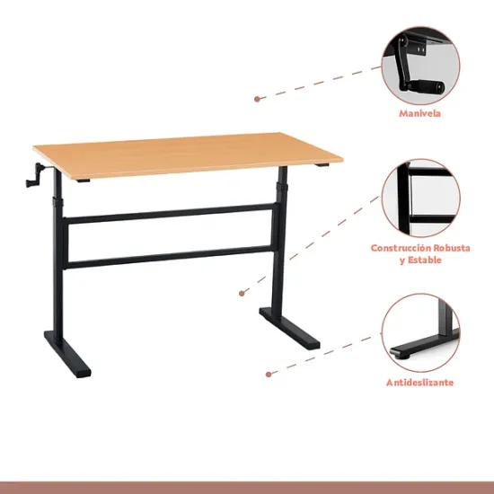 ESCRITORIO DE TRABAJO CON ALTURA REGULABLE STANDING DESK OAK KLIK - Imagen 4