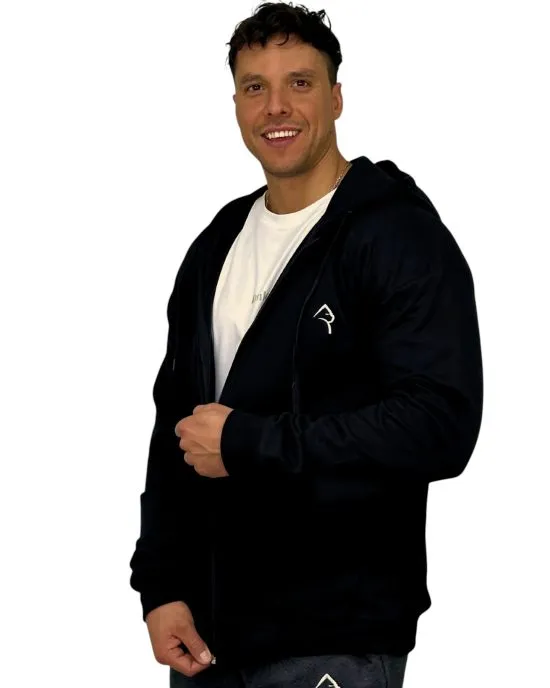 Polerón Deportivo Hombre Zip Classic Negro Konko - Imagen 2