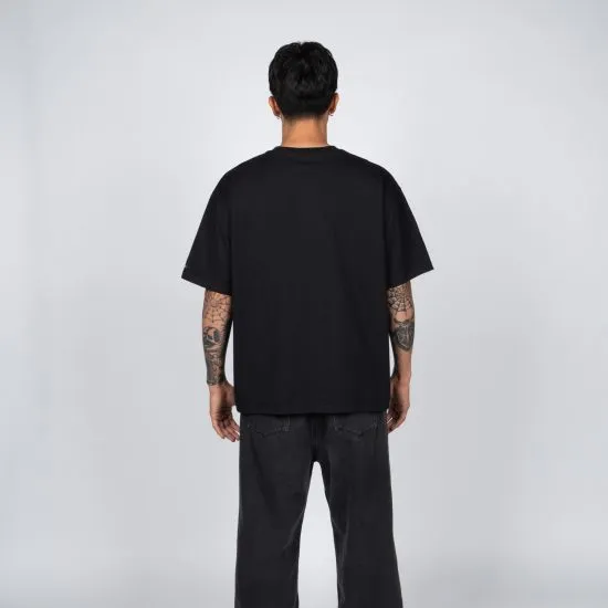 Polera Hombre Oversize Estampado Negro Whatup - Imagen 2