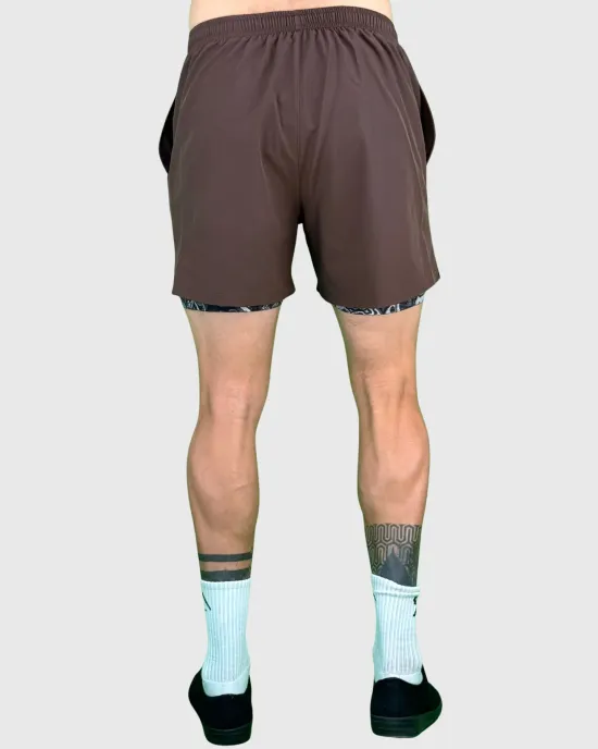 Short Hombre 2 en 1 Brown Tribal Konko - Imagen 2