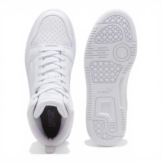 Zapatilla Juvenil Caña Alta Blanca Mid Rebound V6 Puma - Imagen 4