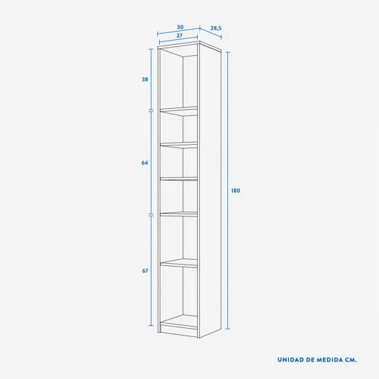 Mueble Baño Estante Blanco Olmo 2pt Cic - Imagen 3