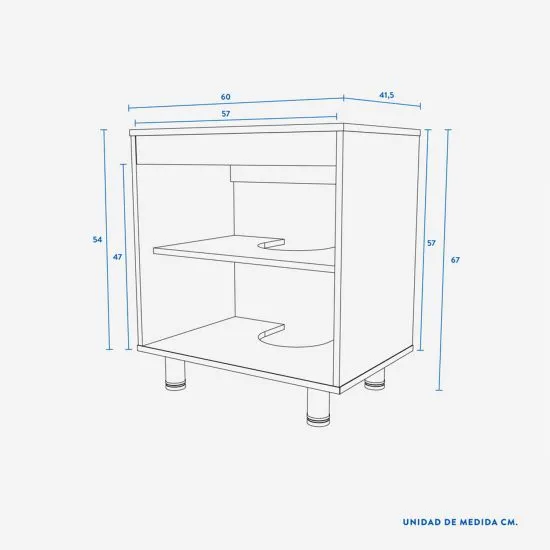 Vanitorio 2PT 60X67X42CM Blanco Olmo Cic - Imagen 2