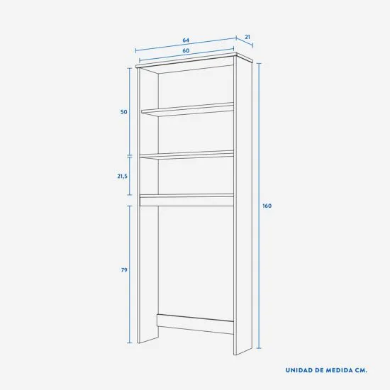 Estante WC 2 Puertas Blanco Olmo Cic - Imagen 3