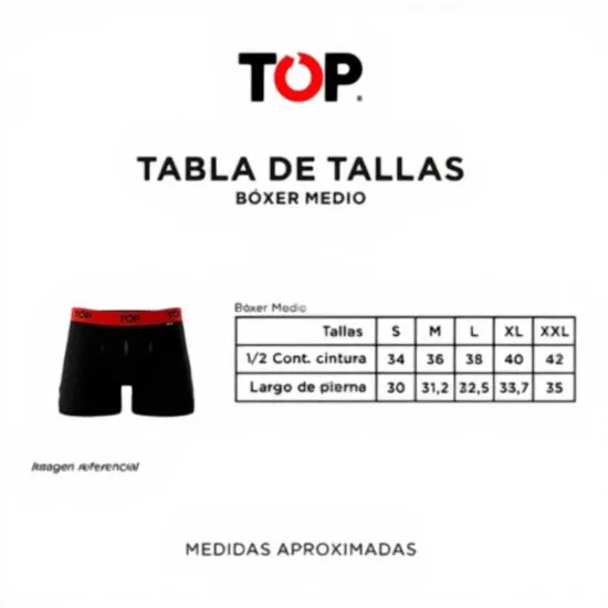 Pack 4 Boxer Briefs Algodon Hombre Medios Negro Top - Imagen 3