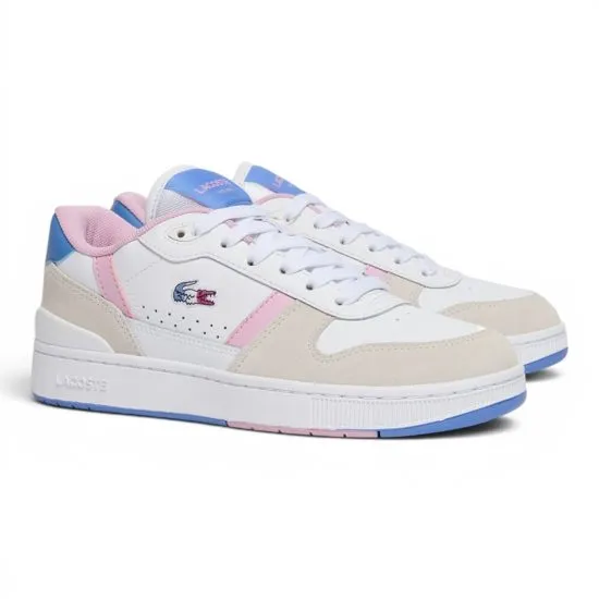Zapatilla Mujer T-Clip Set Blanca Rosa Celeste Lacoste - Imagen 6