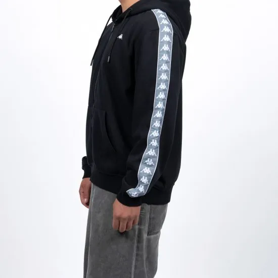 Polerón Kappa Full Zipper Black Banda Grey - Imagen 4