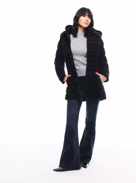 Parka Midi Efecto Piel con Gorro Desmontable JJO - Imagen 2