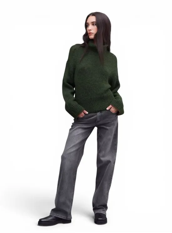 Sweater cuello Alto Crop Verde Oscuro Foster - Imagen 3