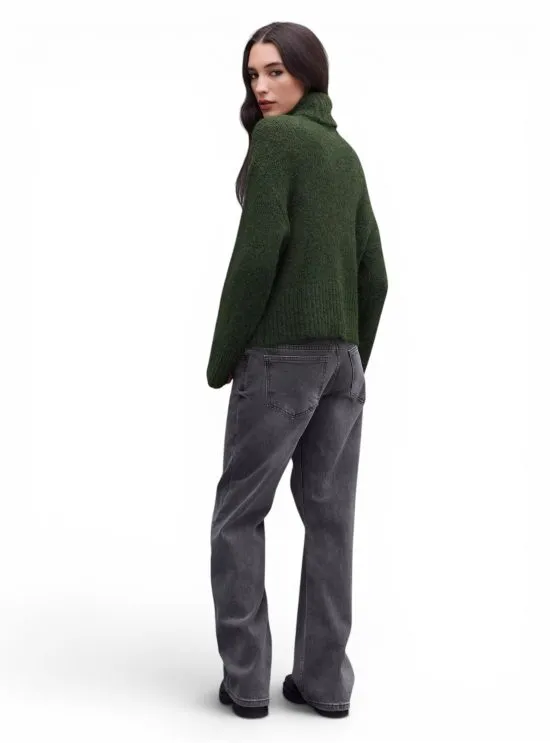 Sweater cuello Alto Crop Verde Oscuro Foster - Imagen 4