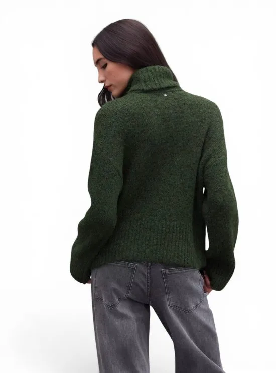 Sweater cuello Alto Crop Verde Oscuro Foster - Imagen 5