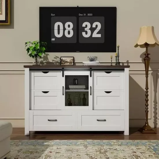 Arrimo Buffet Cajonera Antique Roble White Msa - Imagen 3
