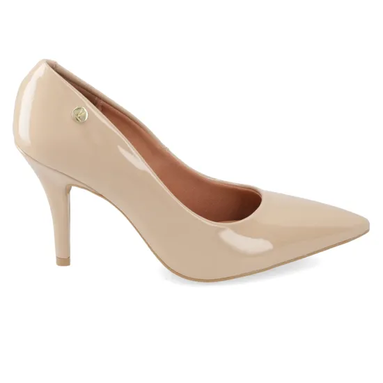 Zapato Mujer Taco Alto Verniz Flex Beige Vizzano - Imagen 3