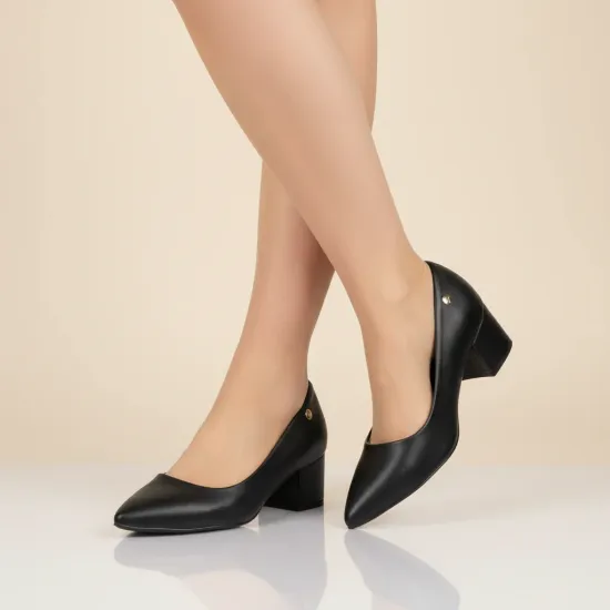 Zapato Mujer Taco Ancho Pelica Negro Vizzano - Imagen 3