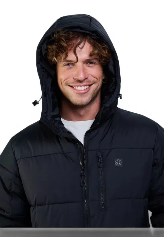 Parka Con Gorro Hombre Cosmics Negro Maui - Imagen 4