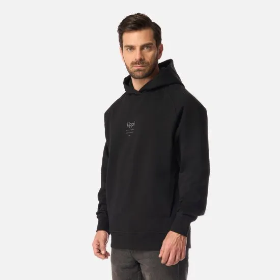 Poleron Hombre Ulmo Hoody Sweatshirt Negro Lippi - Imagen 2