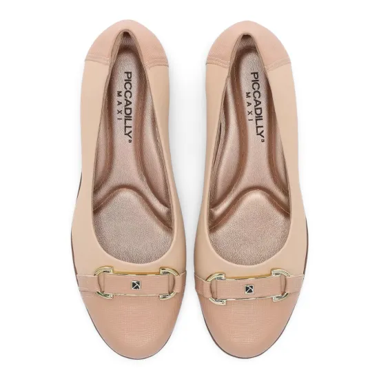 Zapato Mujer Napa Lux Plataforma Lino Nude Piccadilly - Imagen 2