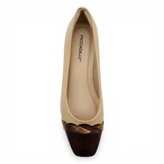 Zapato Mujer Napa Stretch Soft Taco Cuadrado Nude Piccadilly - Imagen 2