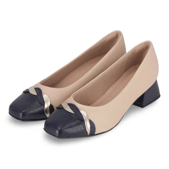 Zapato Mujer Taco Cuadrado Brulé Azul Piccadilly - Imagen 3