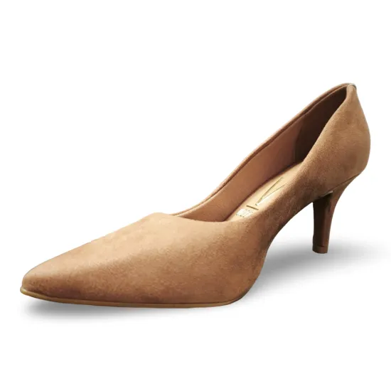 Zapato Mujer Tipo Gamuza Camel Punta Fina Vizzano - Imagen 2