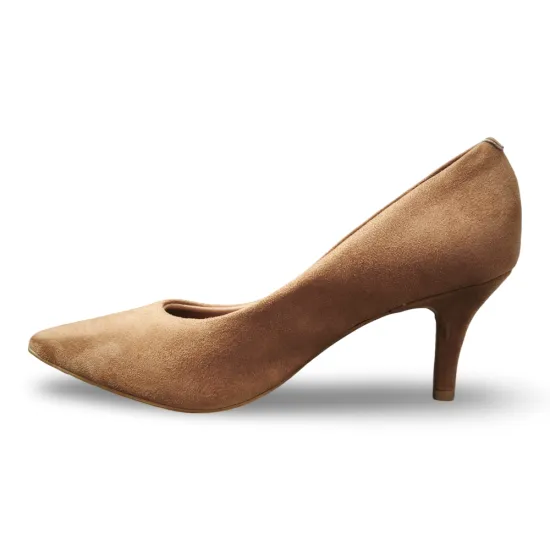 Zapato Mujer Tipo Gamuza Camel Punta Fina Vizzano - Imagen 4