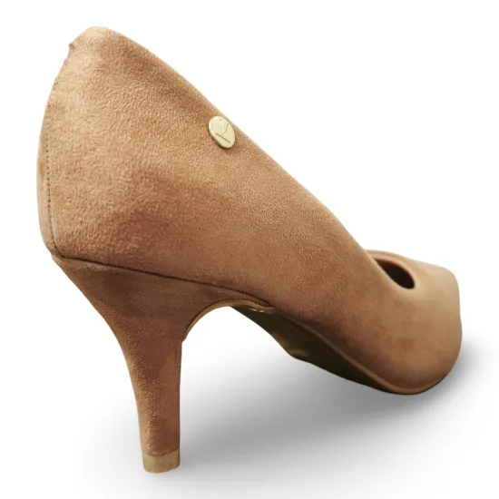 Zapato Mujer Tipo Gamuza Camel Punta Fina Vizzano - Imagen 5