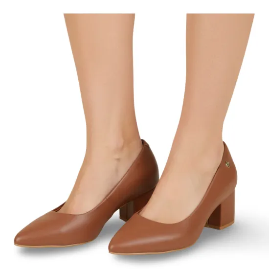 Zapato Mujer Pelica Moca Taco Ancho Vizzano - Imagen 6