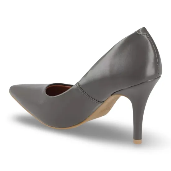 Zapato Mujer Tipo Cuero Gris Oscuro Punta Fina Vizzano - Imagen 5