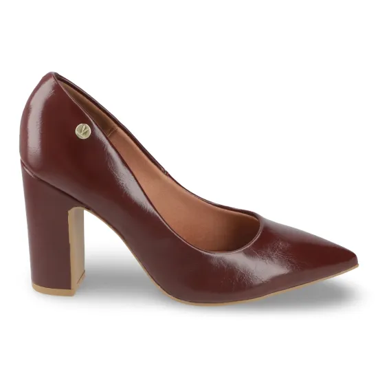 Zapato Mujer Charol Carmín Oscuro Taco Ancho Vizzano - Imagen 3