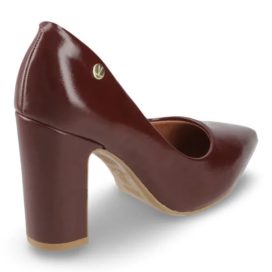 Zapato Mujer Charol Carmín Oscuro Taco Ancho Vizzano - Imagen 4