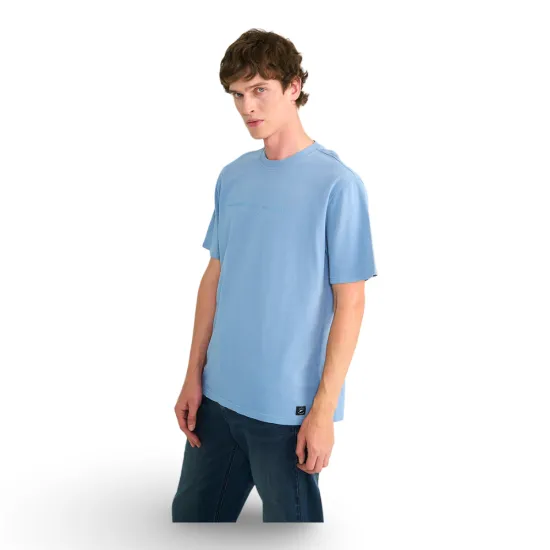 Polera Hombre Regular Fit Piqué Celeste Ellus - Imagen 4