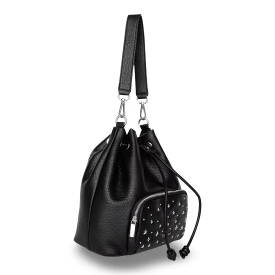 Cartera Bucket Negra Tachas Decorativas Gacel - Imagen 2
