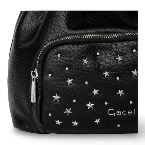 Cartera Bucket Negra Tachas Decorativas Gacel - Imagen 8