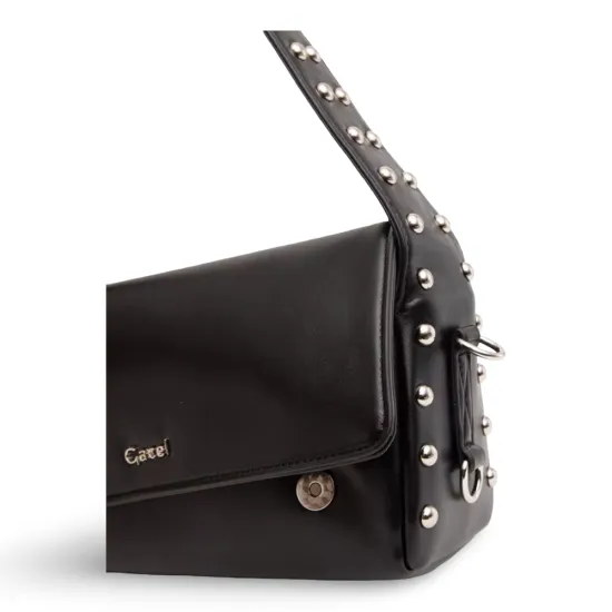 Cartera Oval Negra Tachas Decorativas Gacel - Imagen 2