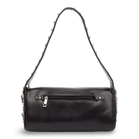 Cartera Oval Negra Tachas Decorativas Gacel - Imagen 3