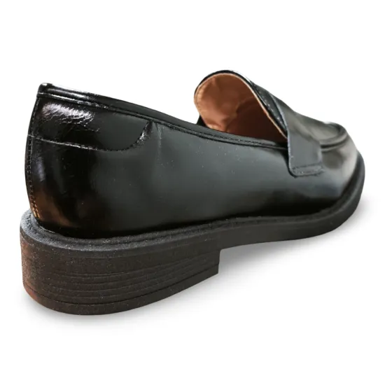 Zapato Mocasín Mujer Negro Plataforma Baja Vizzano - Imagen 2
