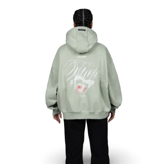 Polerón Hombre Oversize Verde Claro Estampado Whatup - Imagen 2