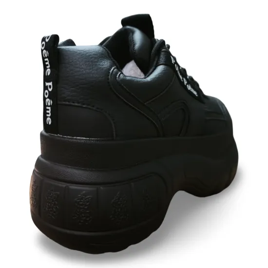 Zapatilla Urbana Mujer Chunky Negra Poeme - Imagen 2