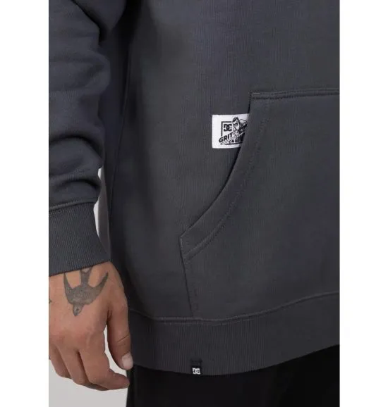 Poleron Hombre Con Gorro Gris Oscuro Dc Shoes - Imagen 4