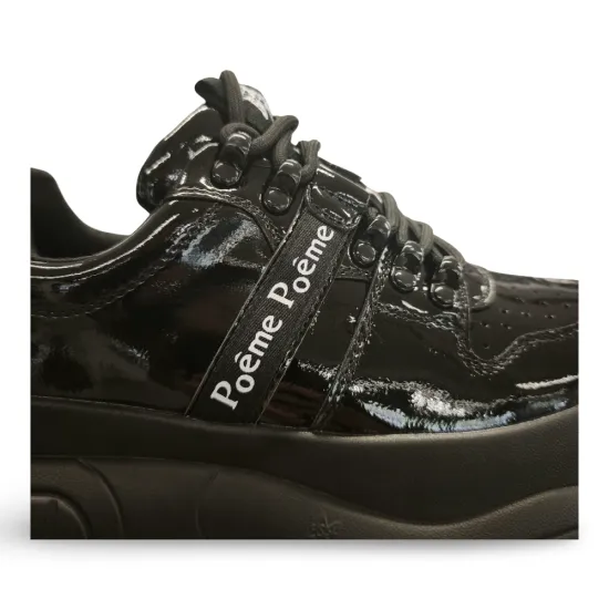 Zapatilla Mujer Plataforma Charol Negro Poeme - Imagen 5
